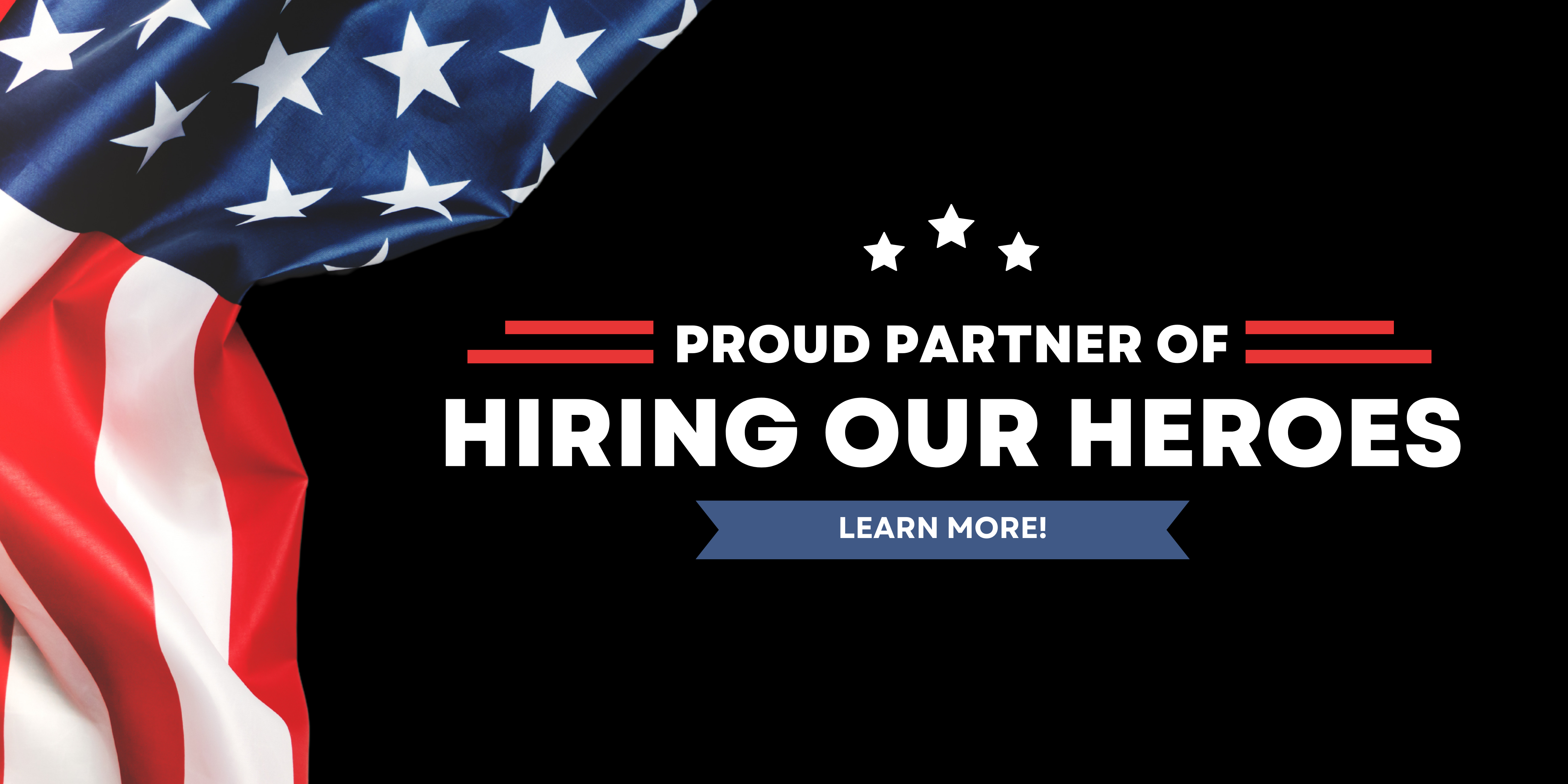 The Hiring Heroes Fellowship Program. Showing a flag and patriotic design. 