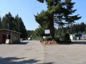 Hansville Recycling and Garbage Facility attendant booth and recycling area